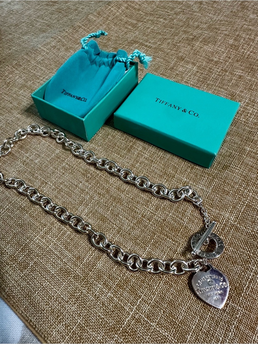 Heart Tag Necklace in Silver, Medium